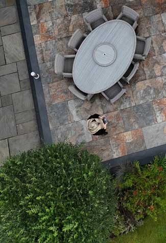 Terrace and artificial grass