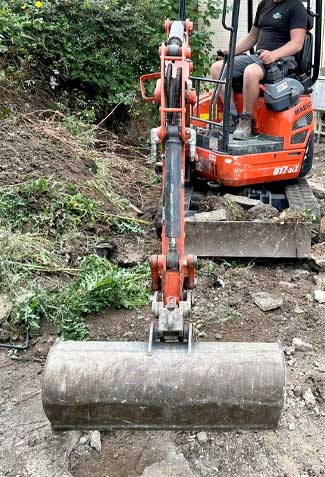 Groundworks with heavy machinery